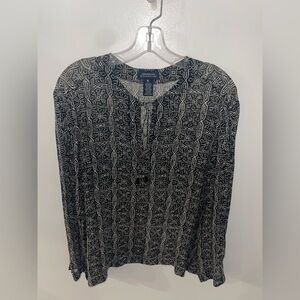 Jones New York Black and White Blouse
